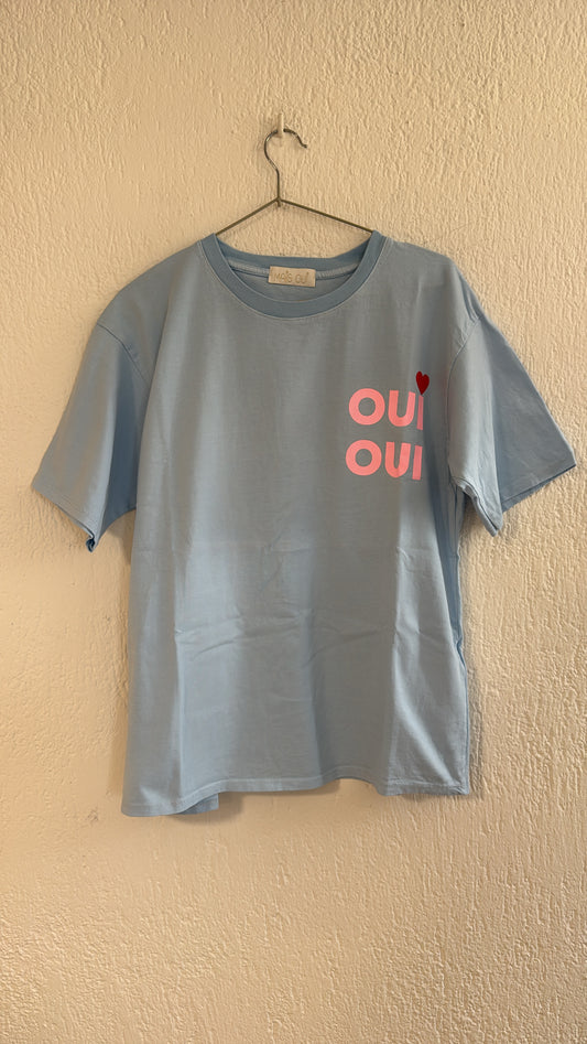 T-shirt Oui Oui azzurra