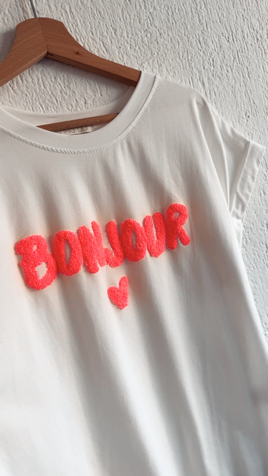 T-shirt Bonjour white