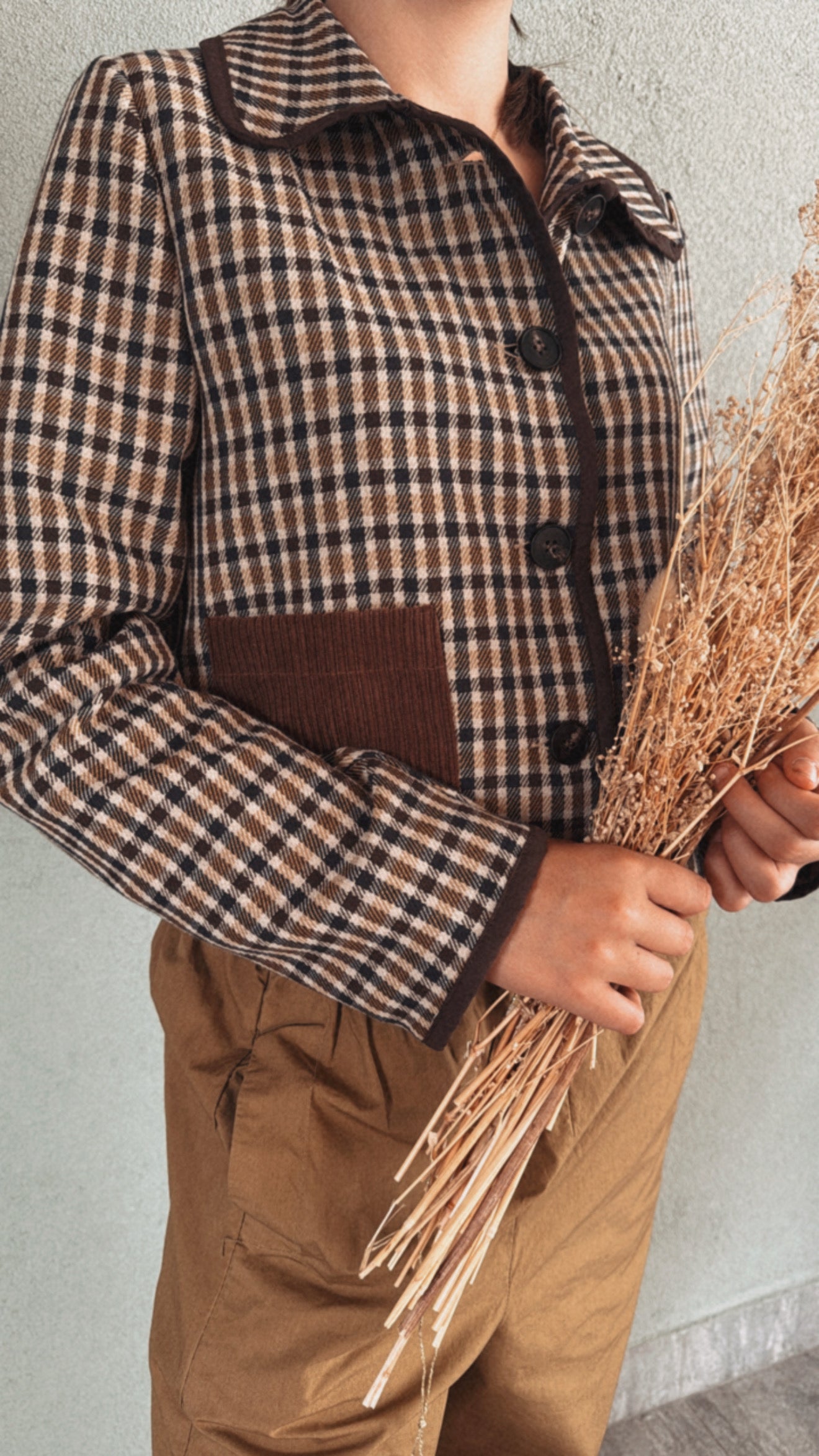 Giacca Roy check brown