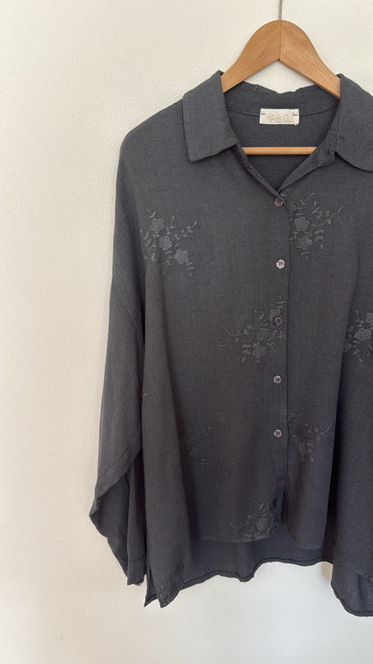Camicia Flora piombo