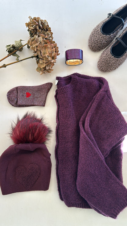 Cardigan Linette prune