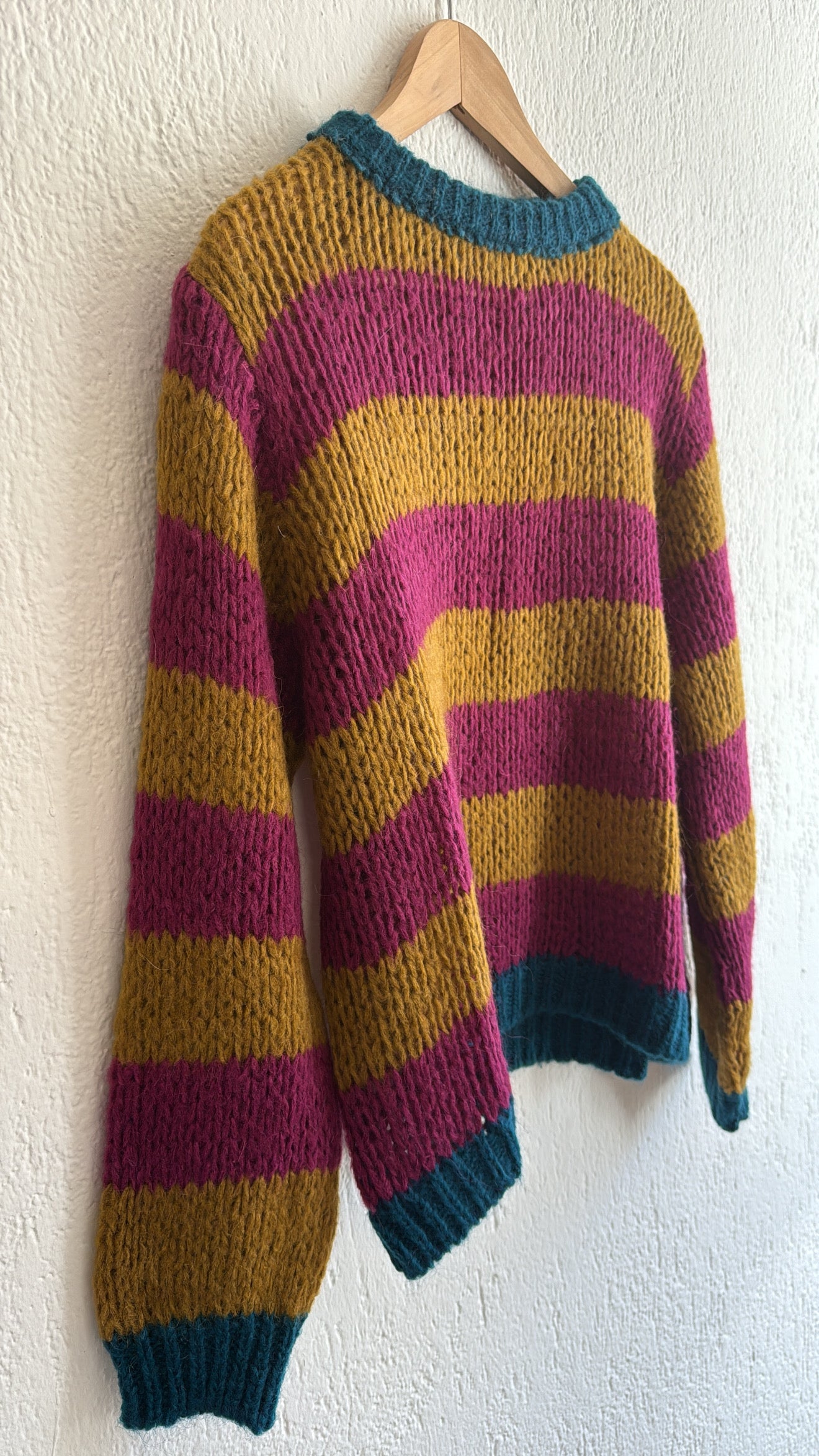 Maglia Natalina senape-ciclamino