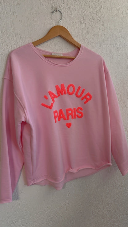 Felpa L'amour Paris rosa