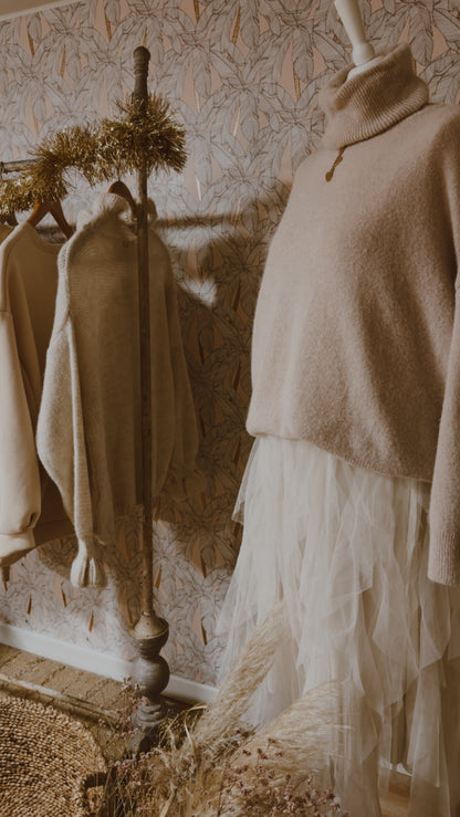 Maglia dolcevita ginger rosa polvere