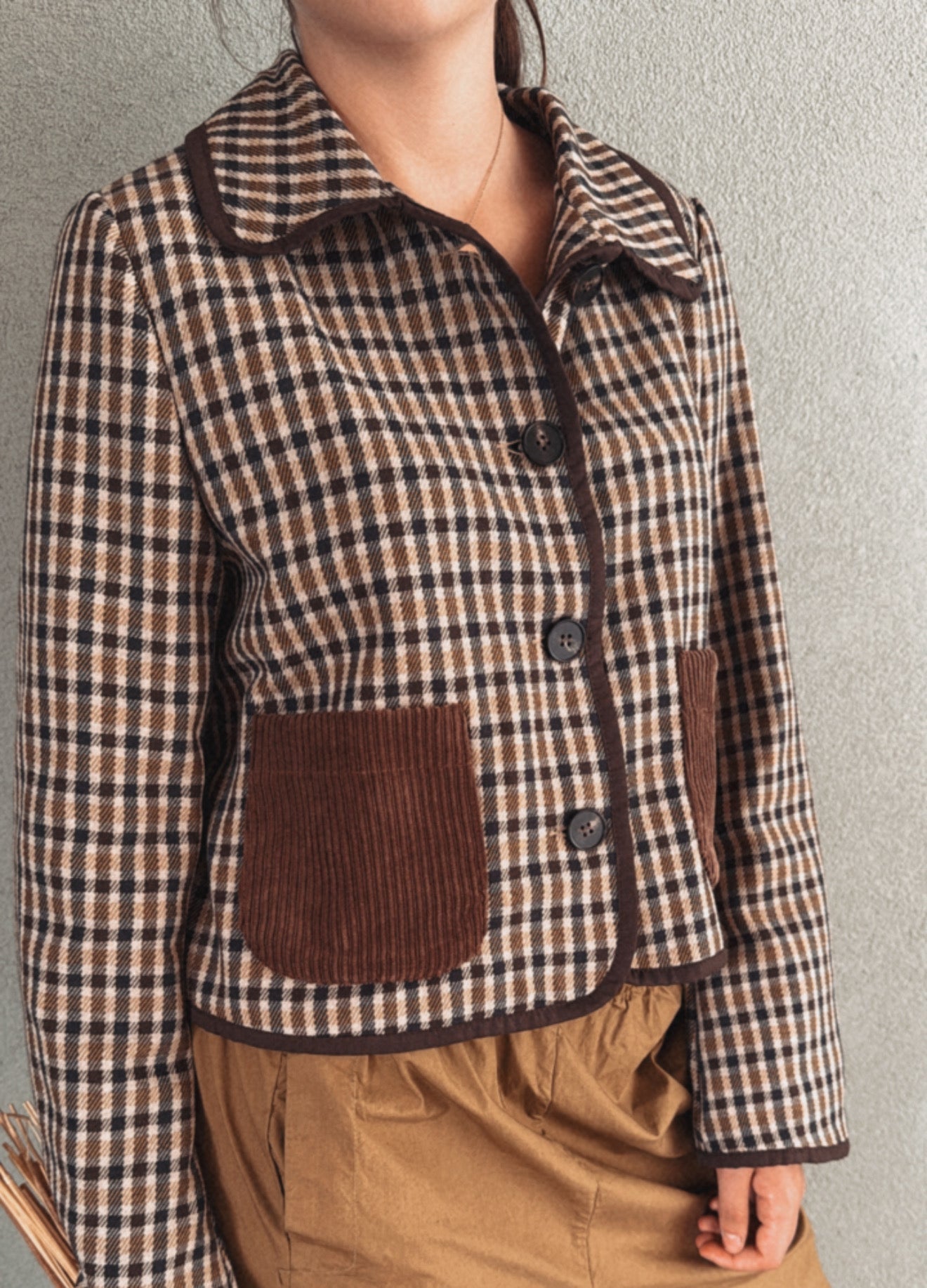 Giacca Roy check brown