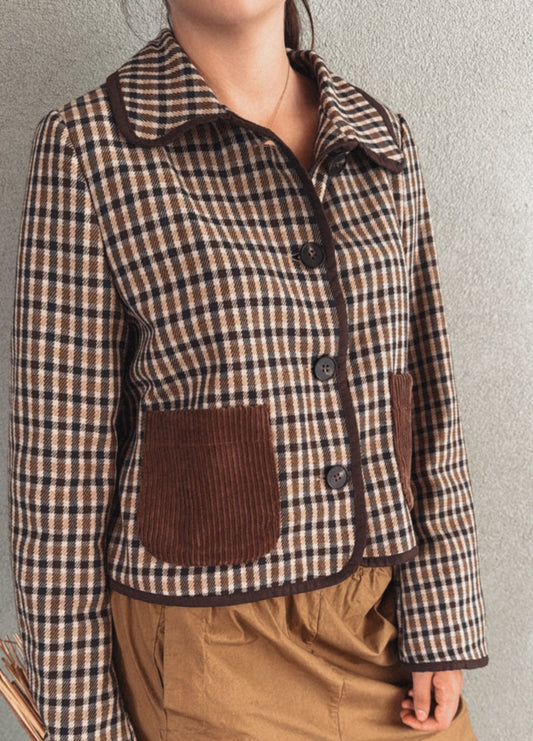 Giacca Roy check brown