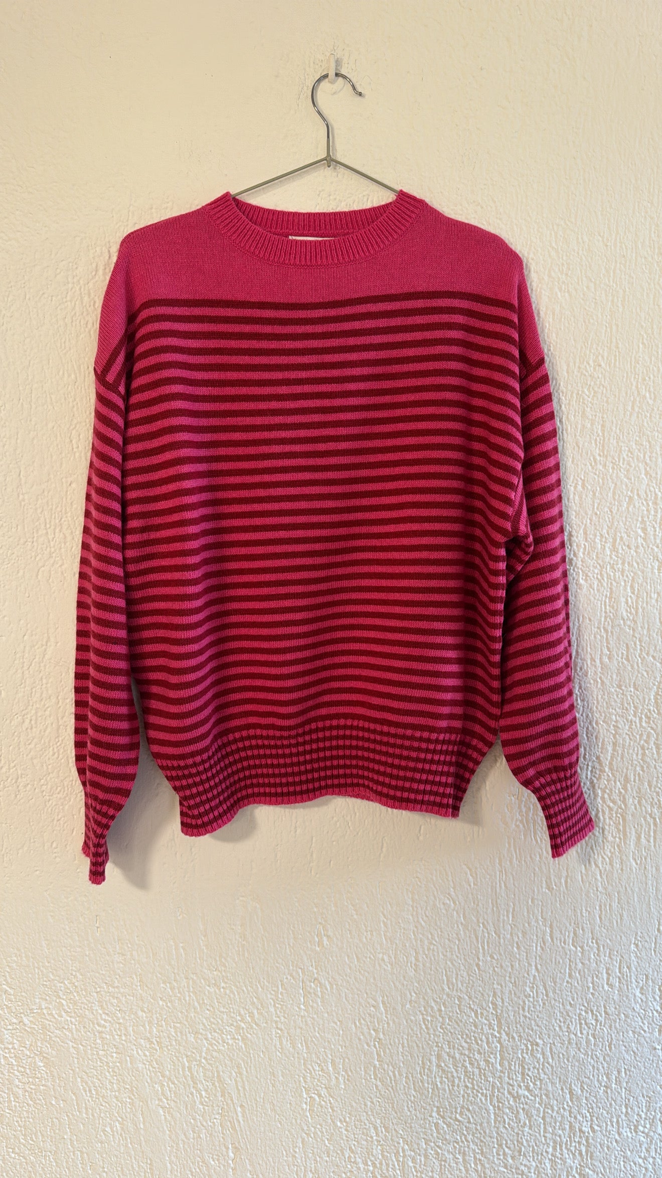 Maglia Dafne riga lampone e fucsia