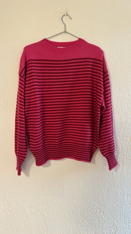 Maglia Dafne riga lampone e fucsia