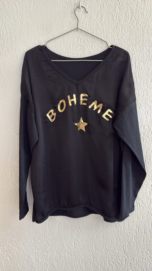 T-shirt Boheme nera