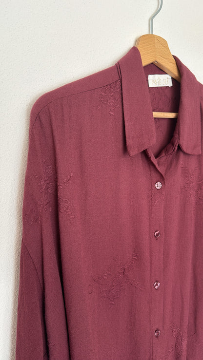 Camicia Flora burgundy