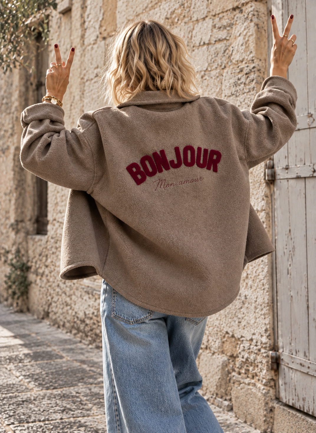 Camicia Felpa Bonjour taupe