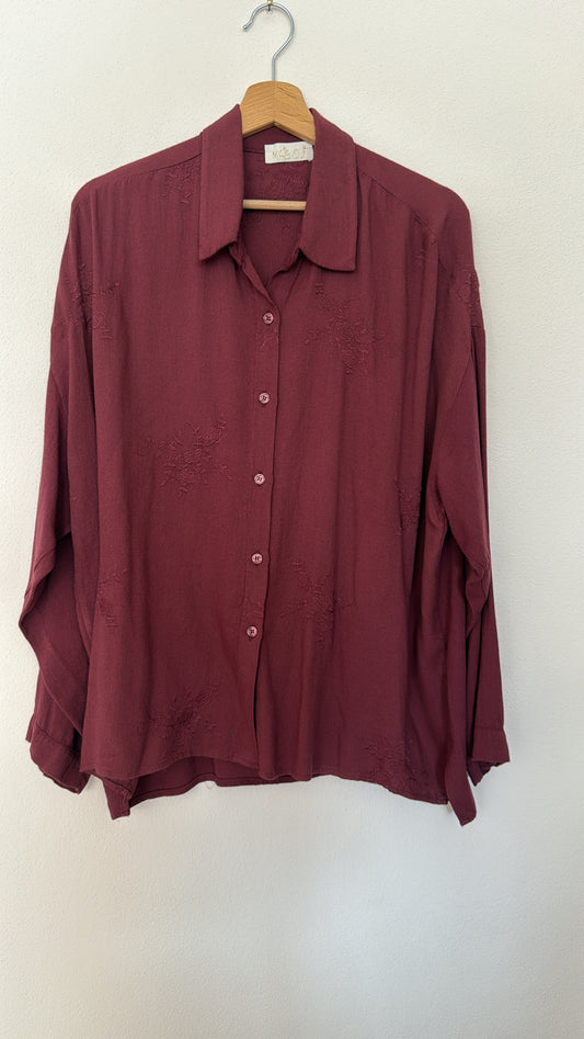 Camicia Flora burgundy
