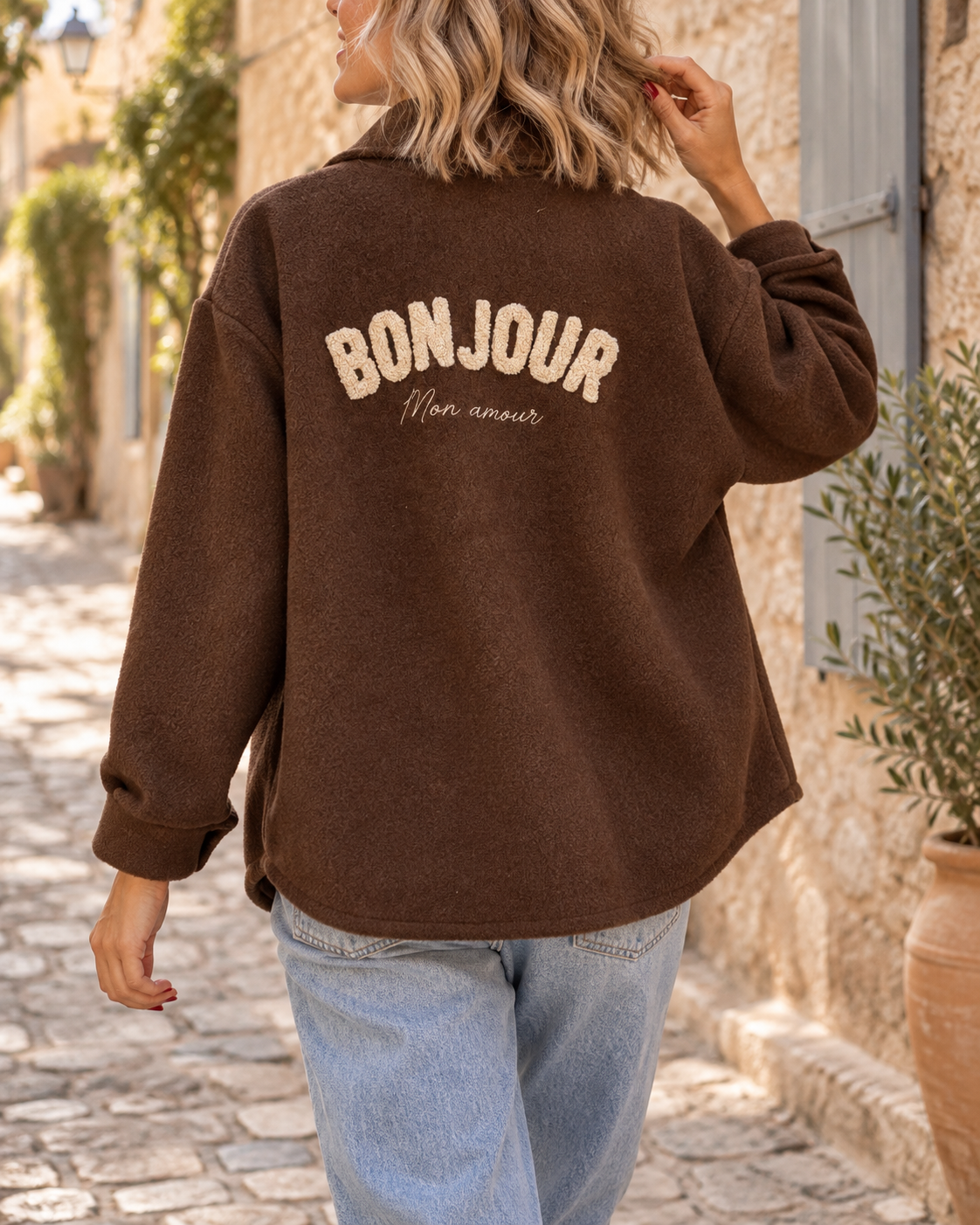 Camicia Felpa Bonjour choco