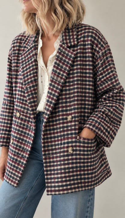 Giacca Scotland check burgundy