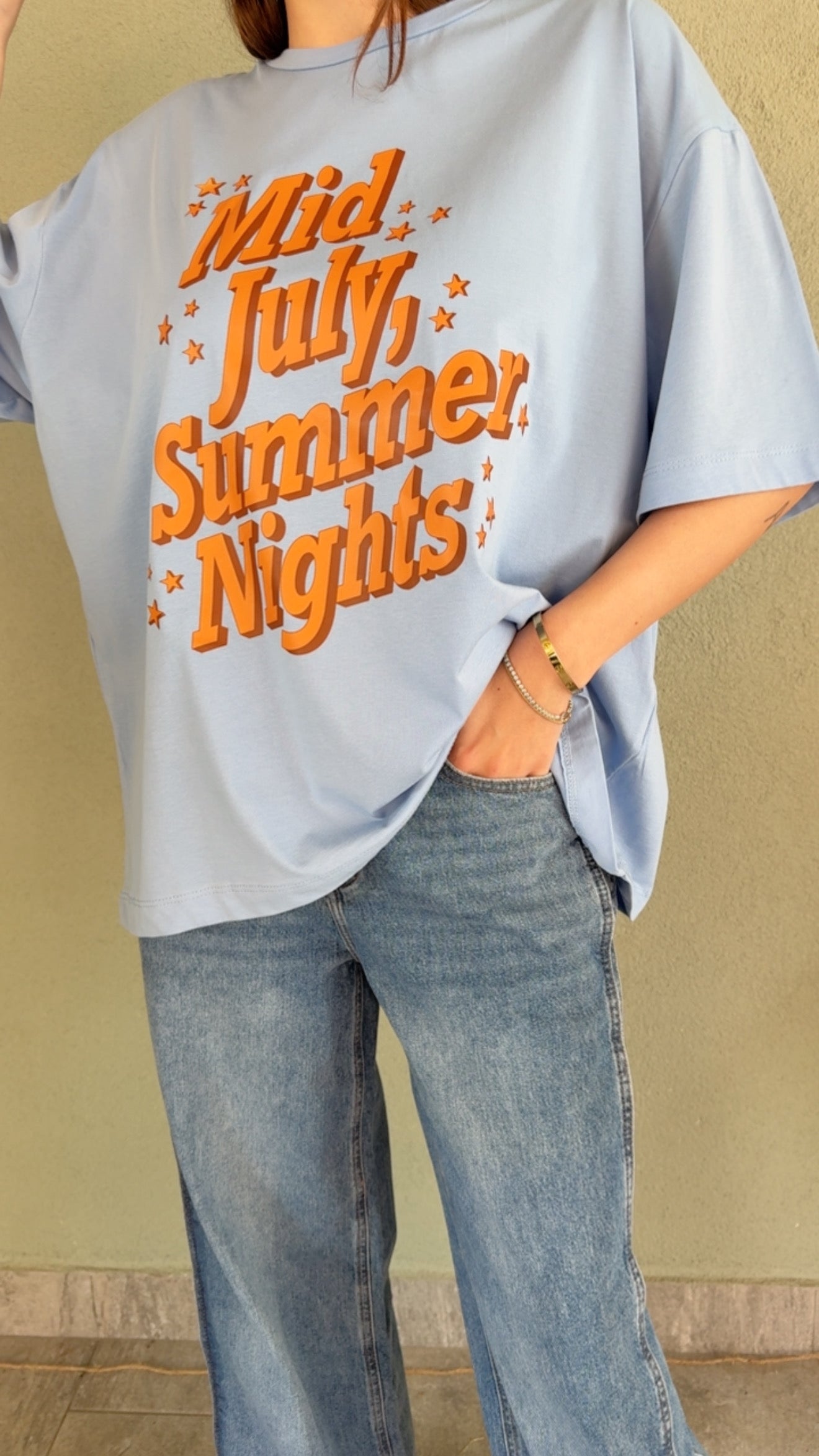 T-shirt Vintage azzurra