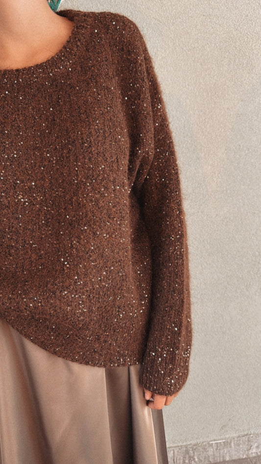 Maglia Brille coffee