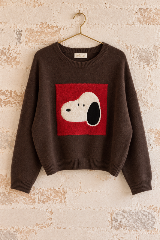 Maglia Snoopy dark coffee