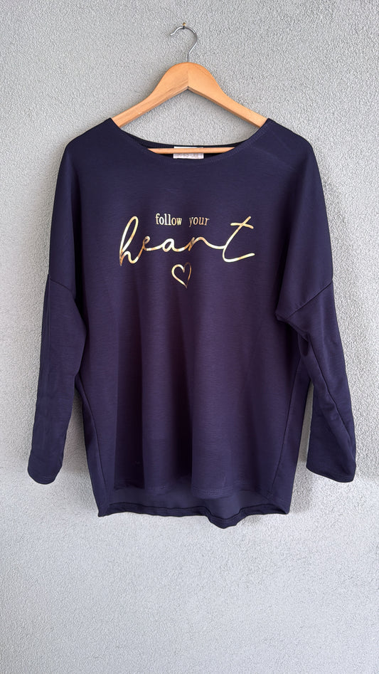 T-shirt Follow your heart navy