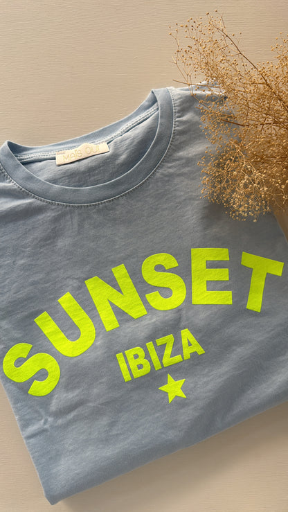 T-shirt SUNSET IBIZA azzurro