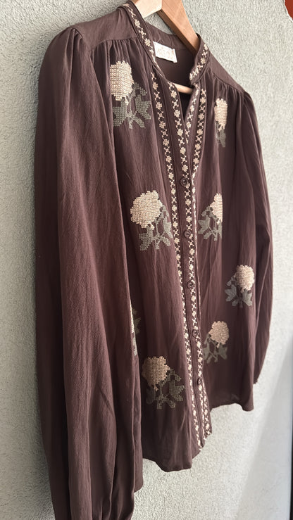 Camicia Gloria caffe