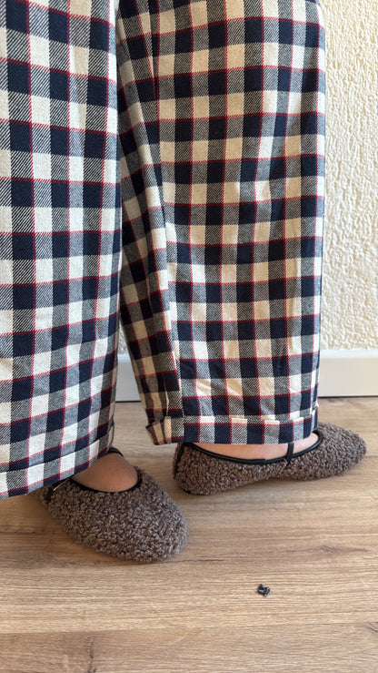 Pantalone Artù navy check