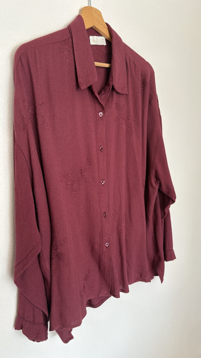 Camicia Flora burgundy