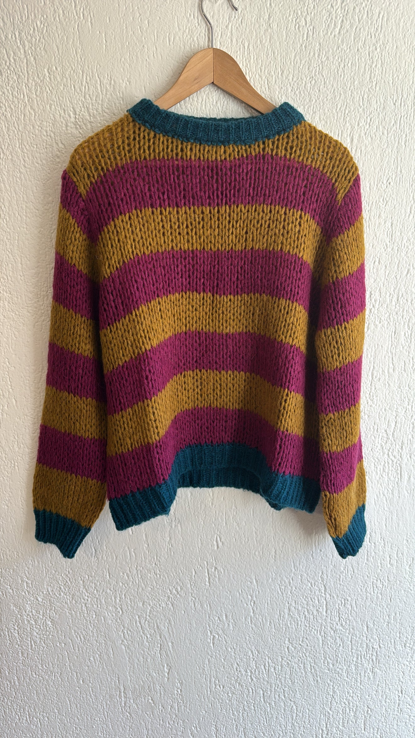 Maglia Natalina senape-ciclamino