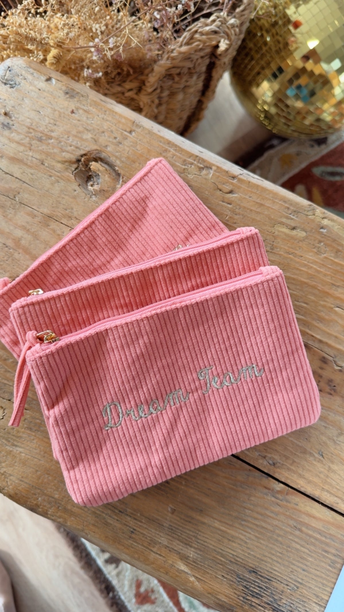 Pochette Velvet Dream Team rose