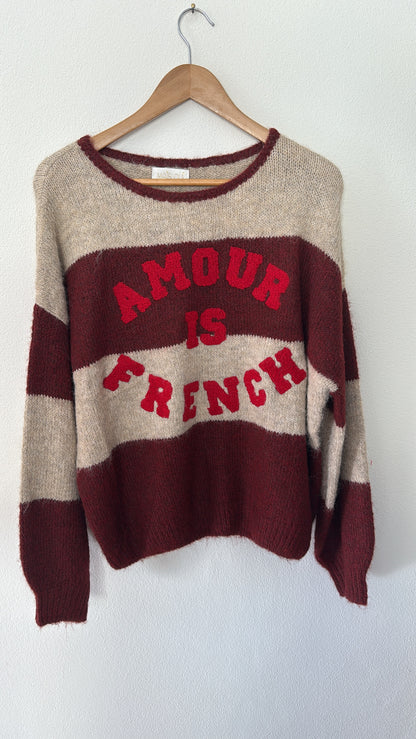 Maglione Amour is French burgundy