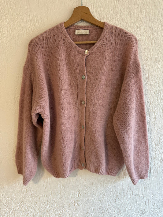 Cardigan Lulù rosa polvere