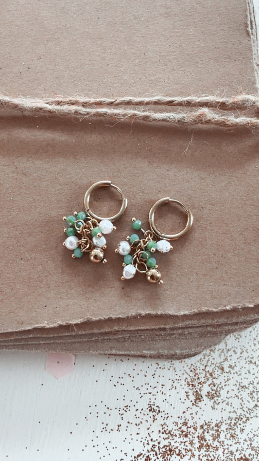 Orecchini Perla green