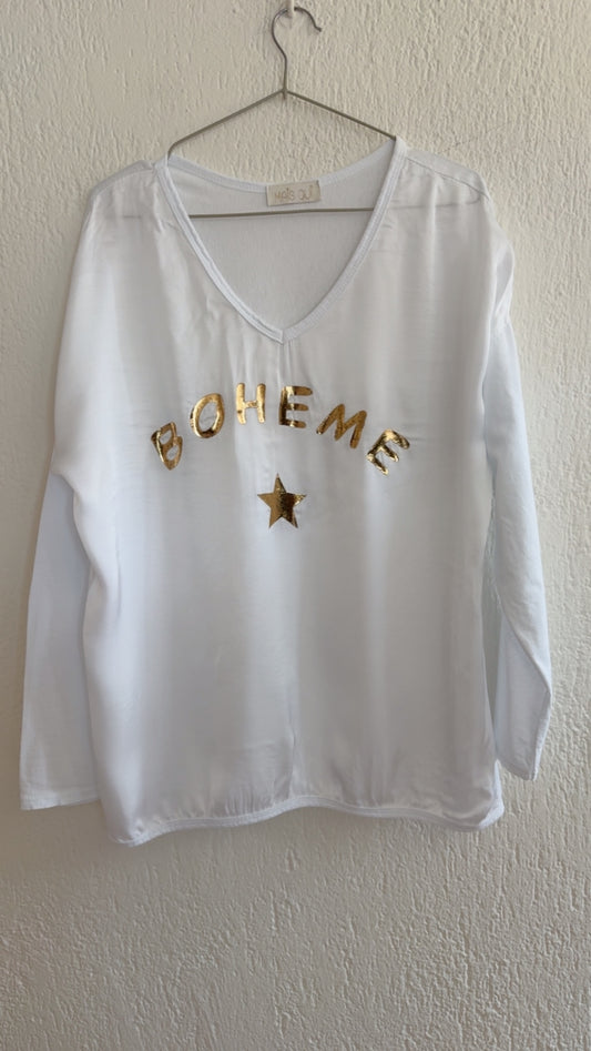 T-shirt Boheme bianca