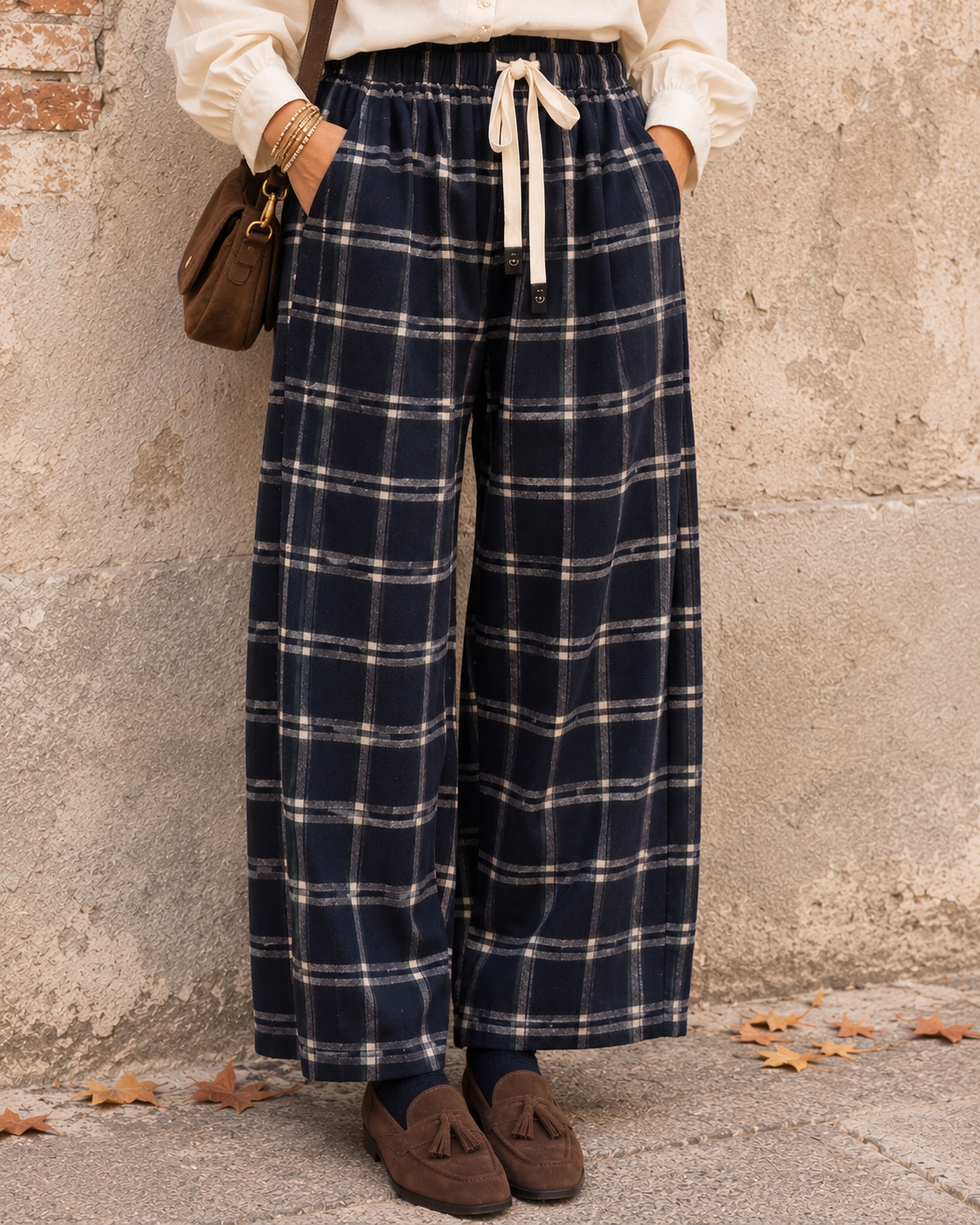 Pantalone Winter check navy
