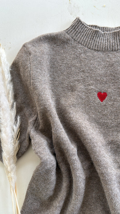 Maglia Heart milk coffee