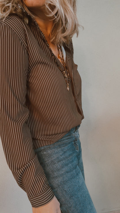 Camicia Eugenia Choco Strip White