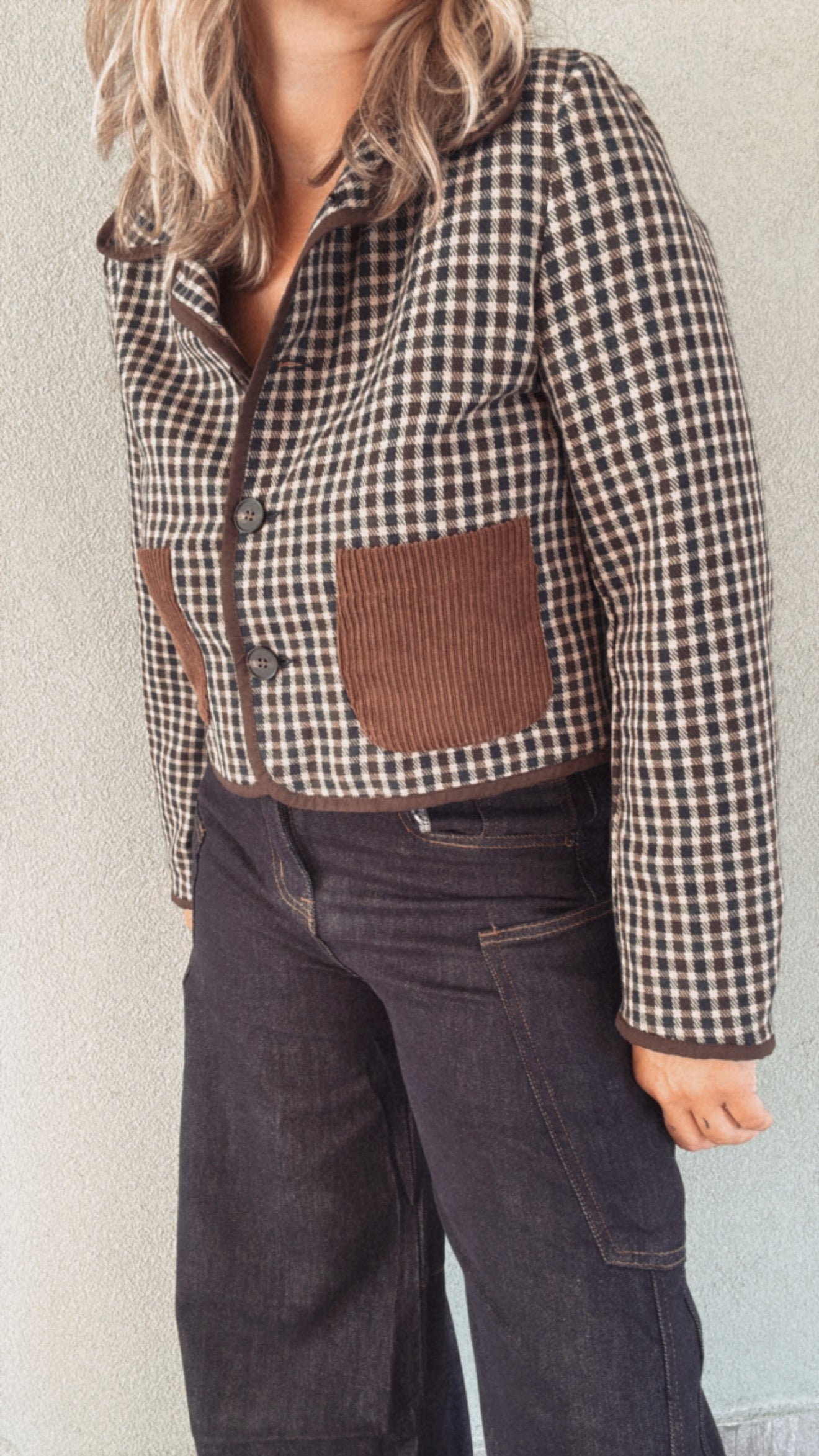 Giacca Roy check navy