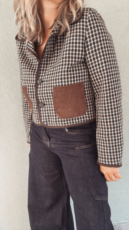 Giacca Roy check navy