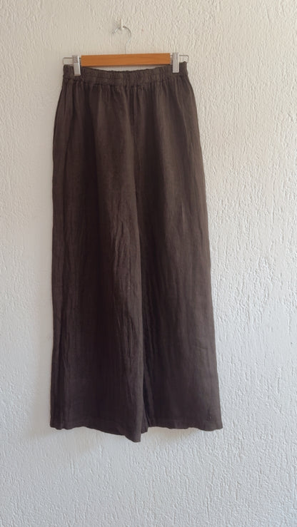 Pantalone lino Paloma choco