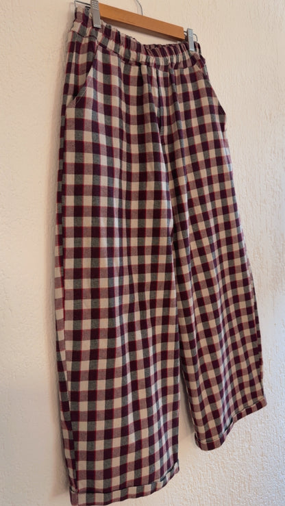 Pantalone Artù burgundy check