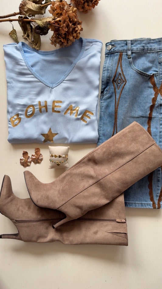 T-shirt Boheme azzurra