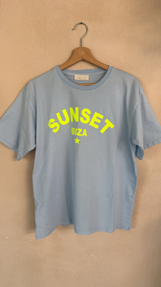 T-shirt SUNSET IBIZA azzurro