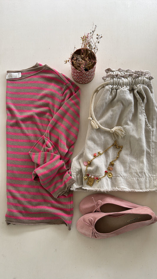 Maglia Adina riga fucsia
