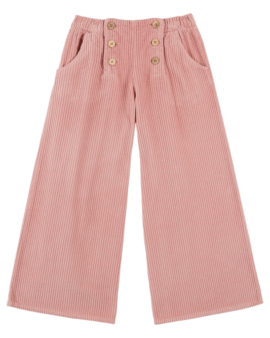 Pantalone in velluto rosa