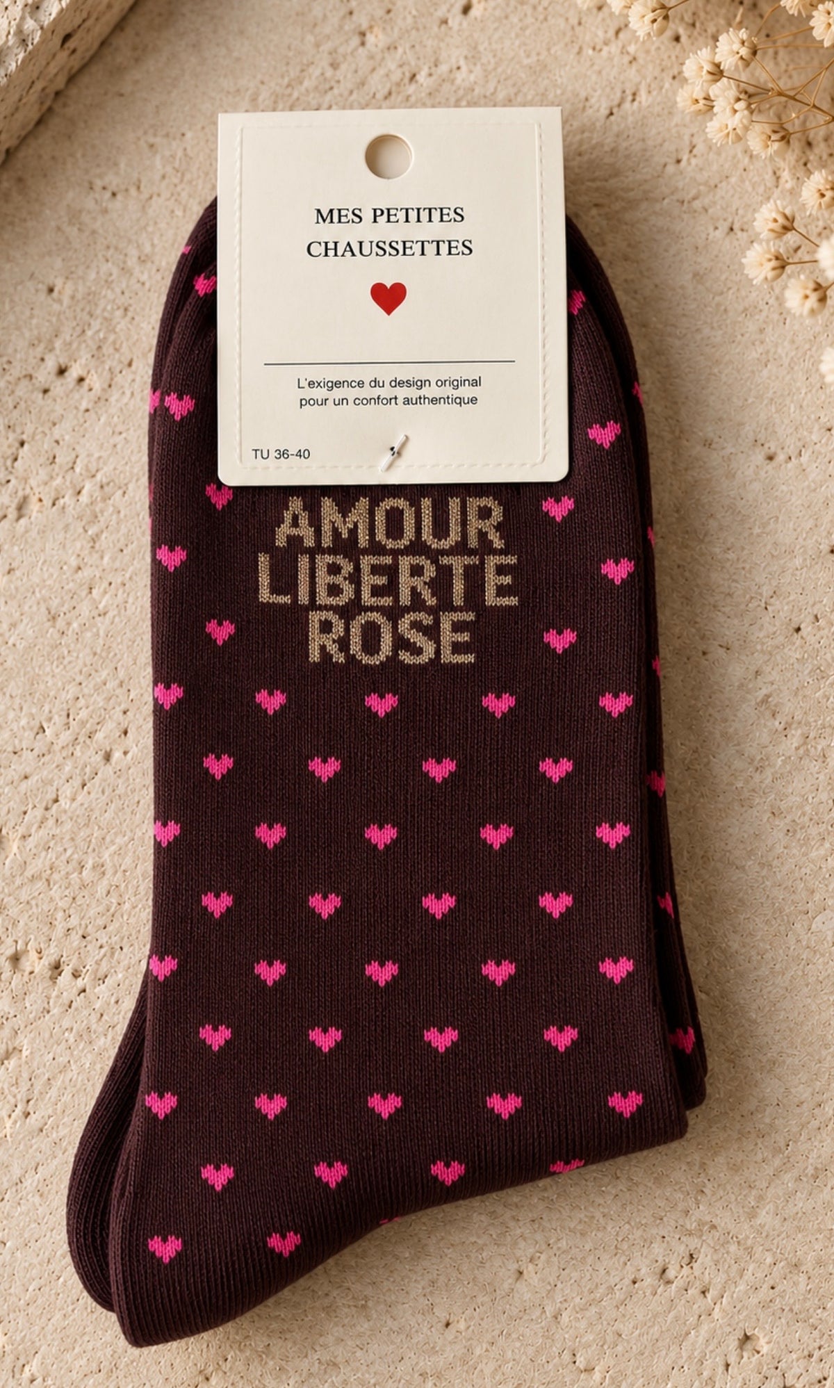 Calze Amour Liberté choco cuore pink