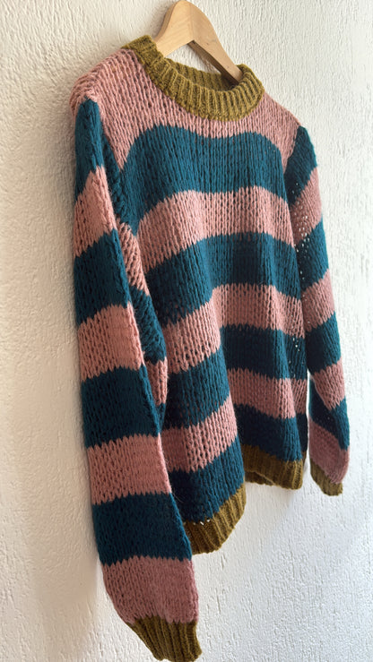 Maglia Natalina rosa-ottanio