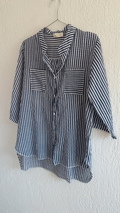 Camicia righe Mahé navy