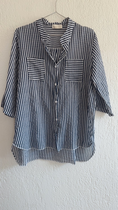 Camicia righe Mahé navy