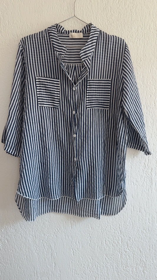 Camicia righe Mahé navy