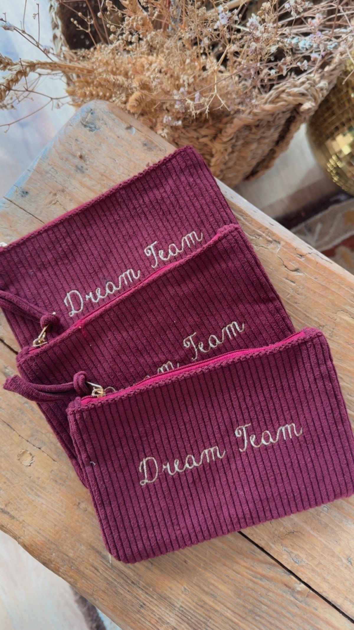 Pochette Velvet Dream Team burgundy