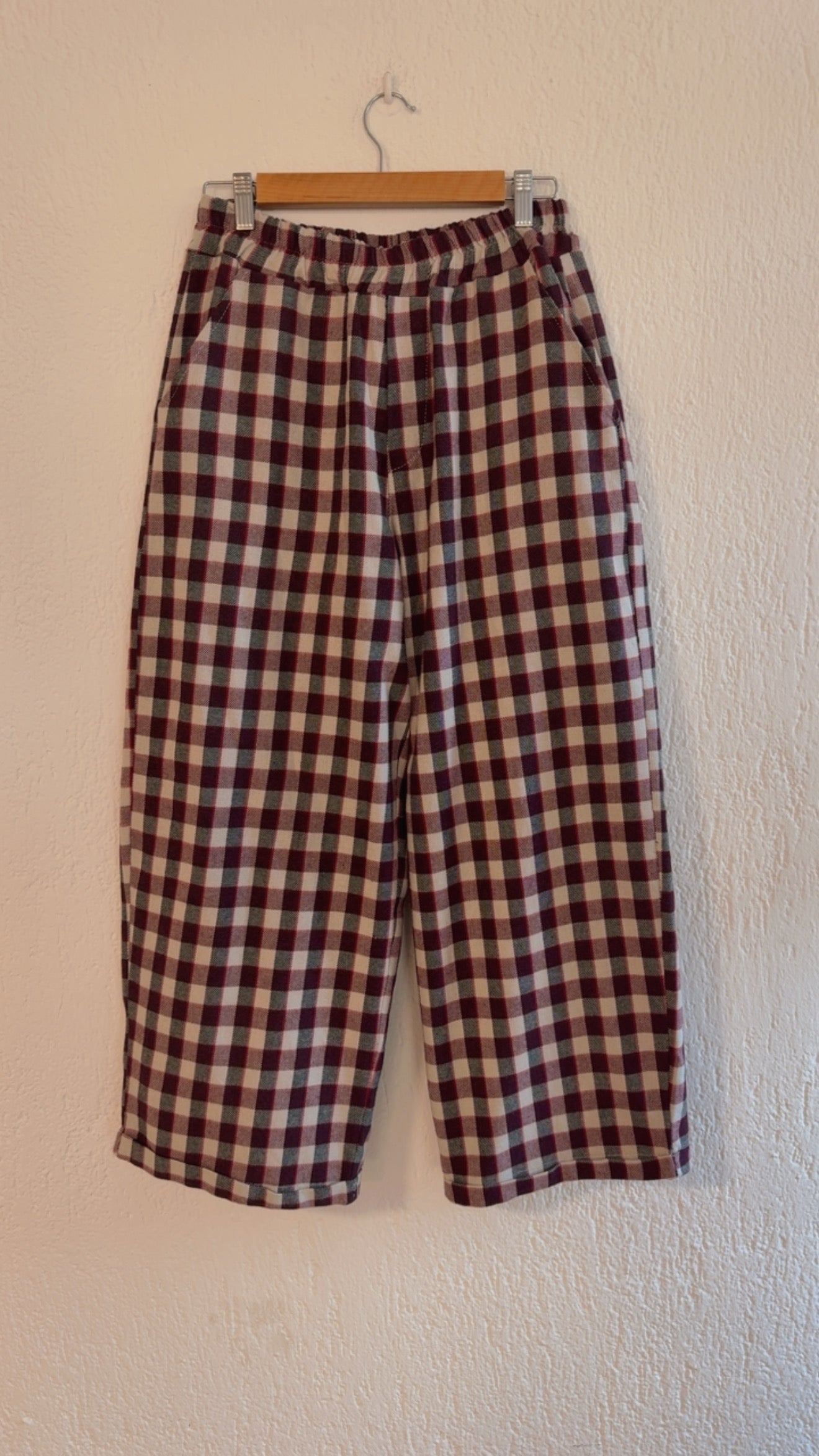 Pantalone Artù burgundy check